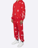 EPTM AMOEBA PRINT SWEATPANTS-RED