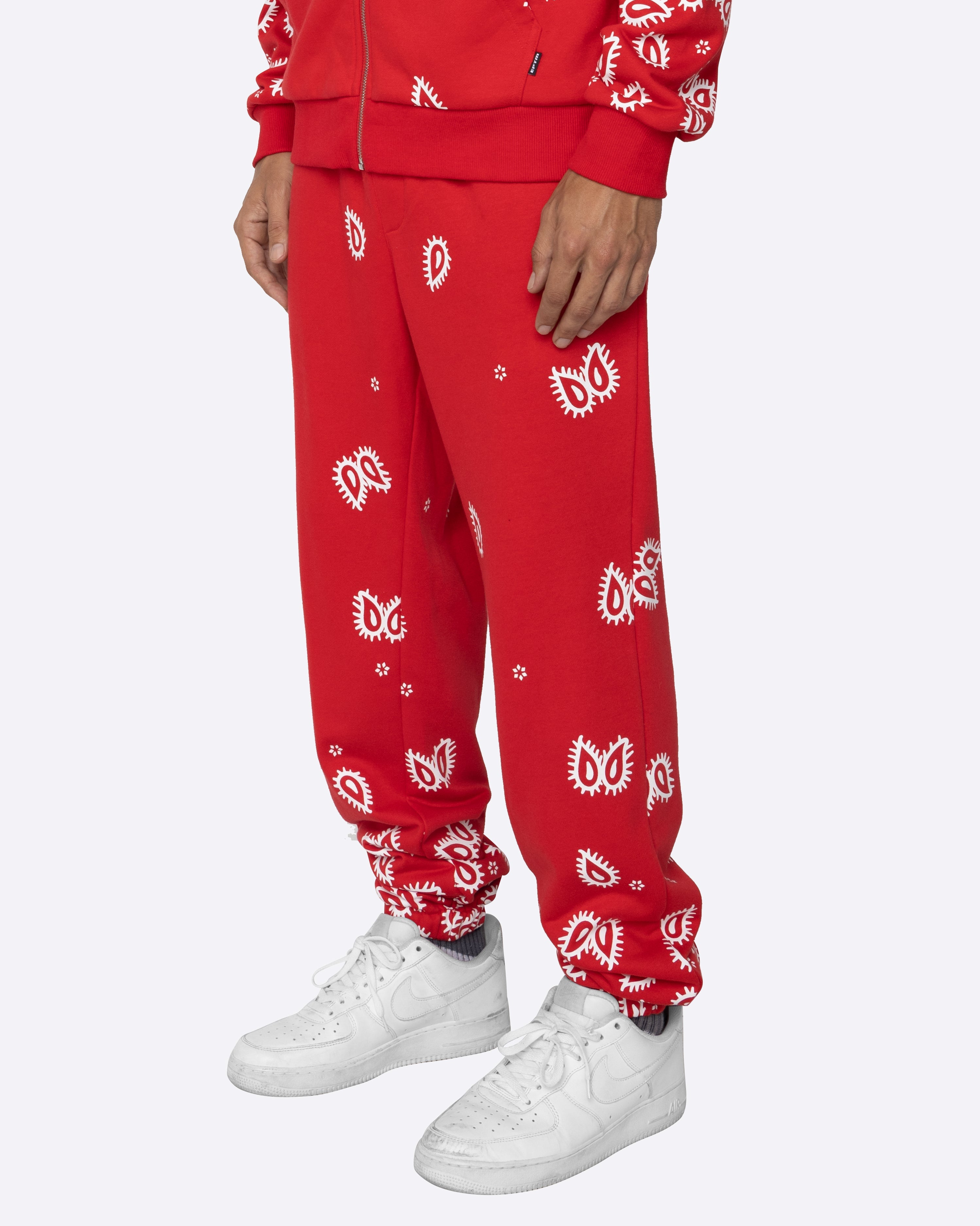 EPTM AMOEBA PRINT SWEATPANTS-RED