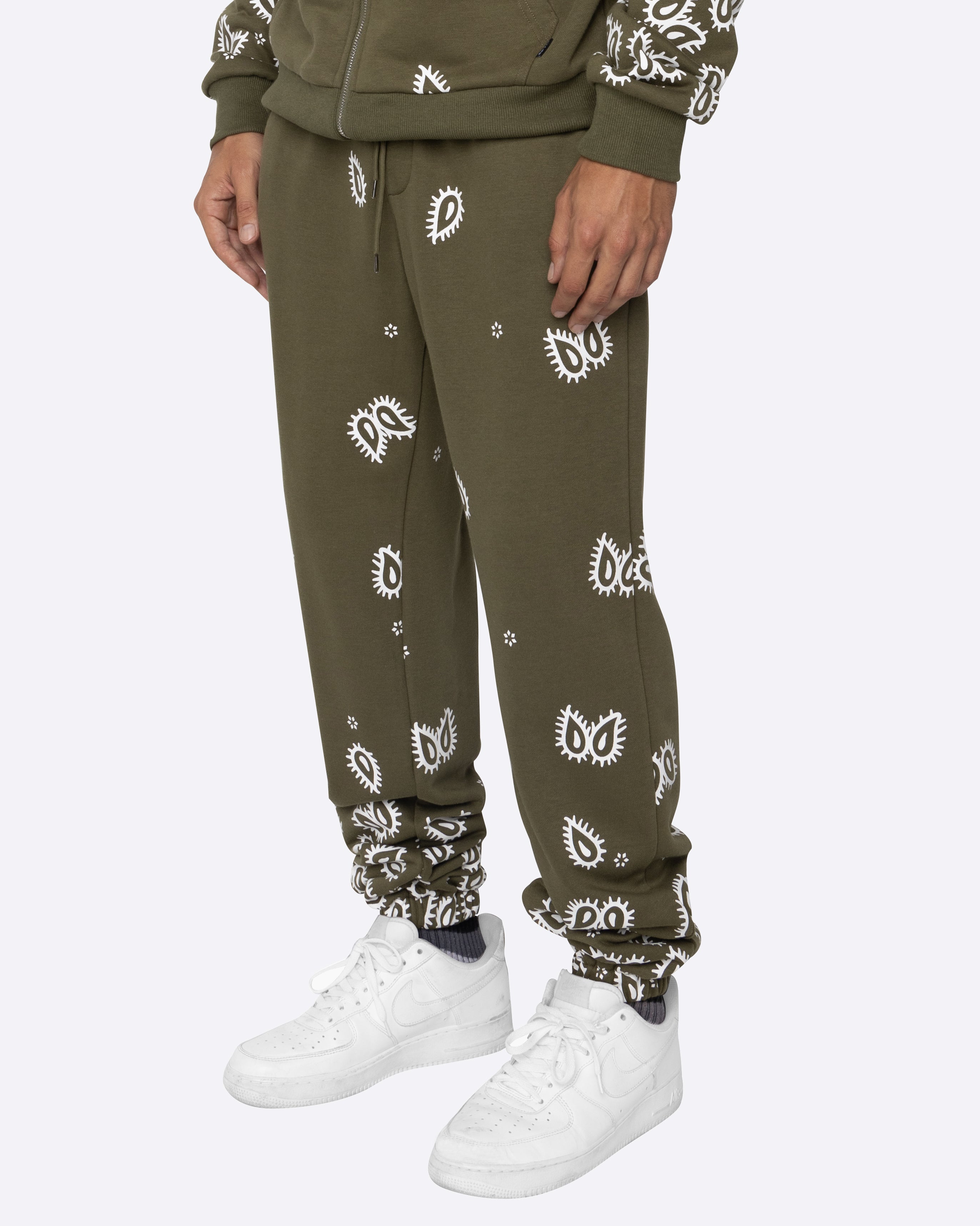 EPTM AMOEBA PRINT SWEATPANTS-OLIVE