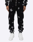 EPTM AMOEBA PRINT SWEATPANTS-BLACK