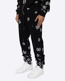 EPTM AMOEBA PRINT SWEATPANTS-BLACK