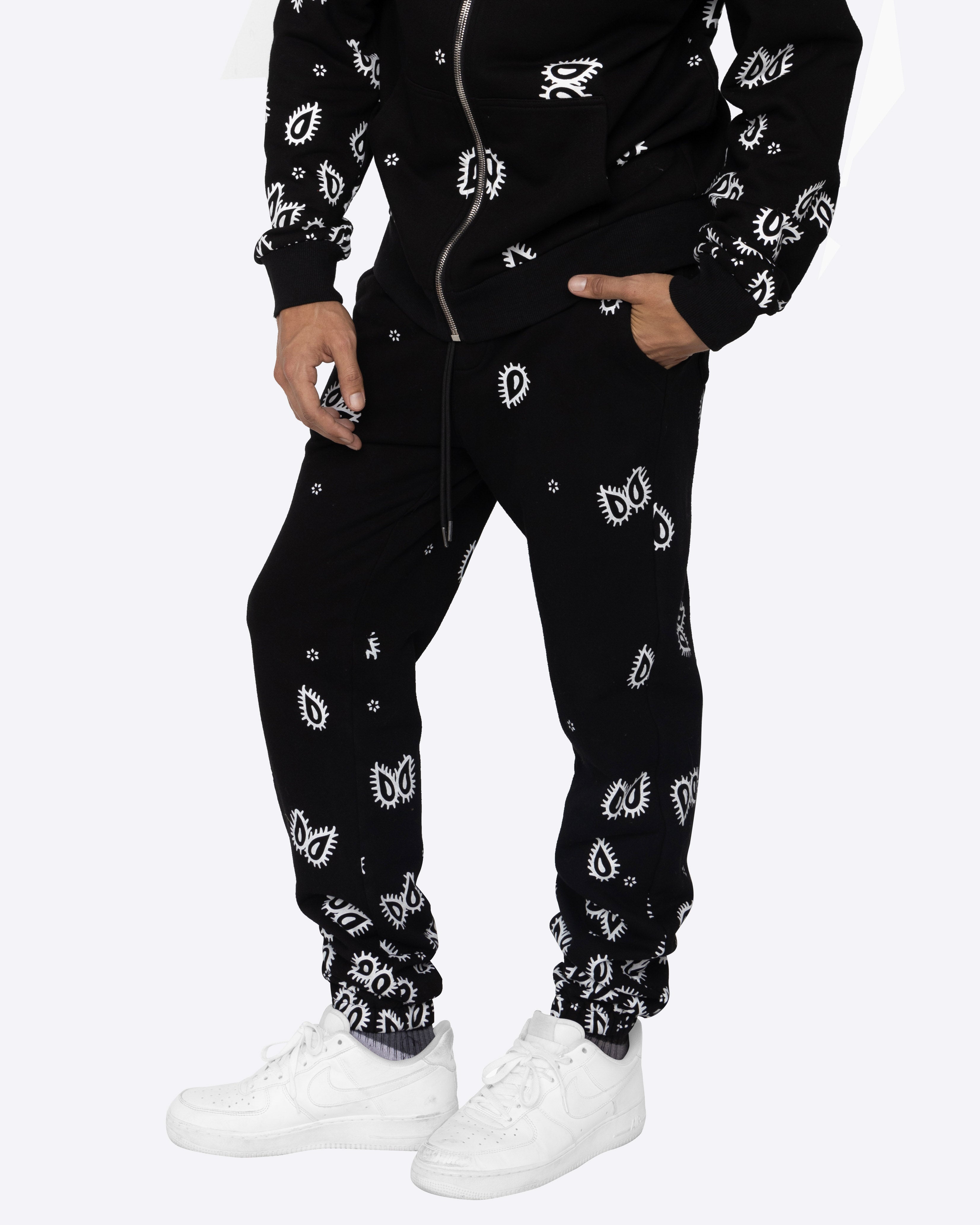 EPTM AMOEBA PRINT SWEATPANTS-BLACK