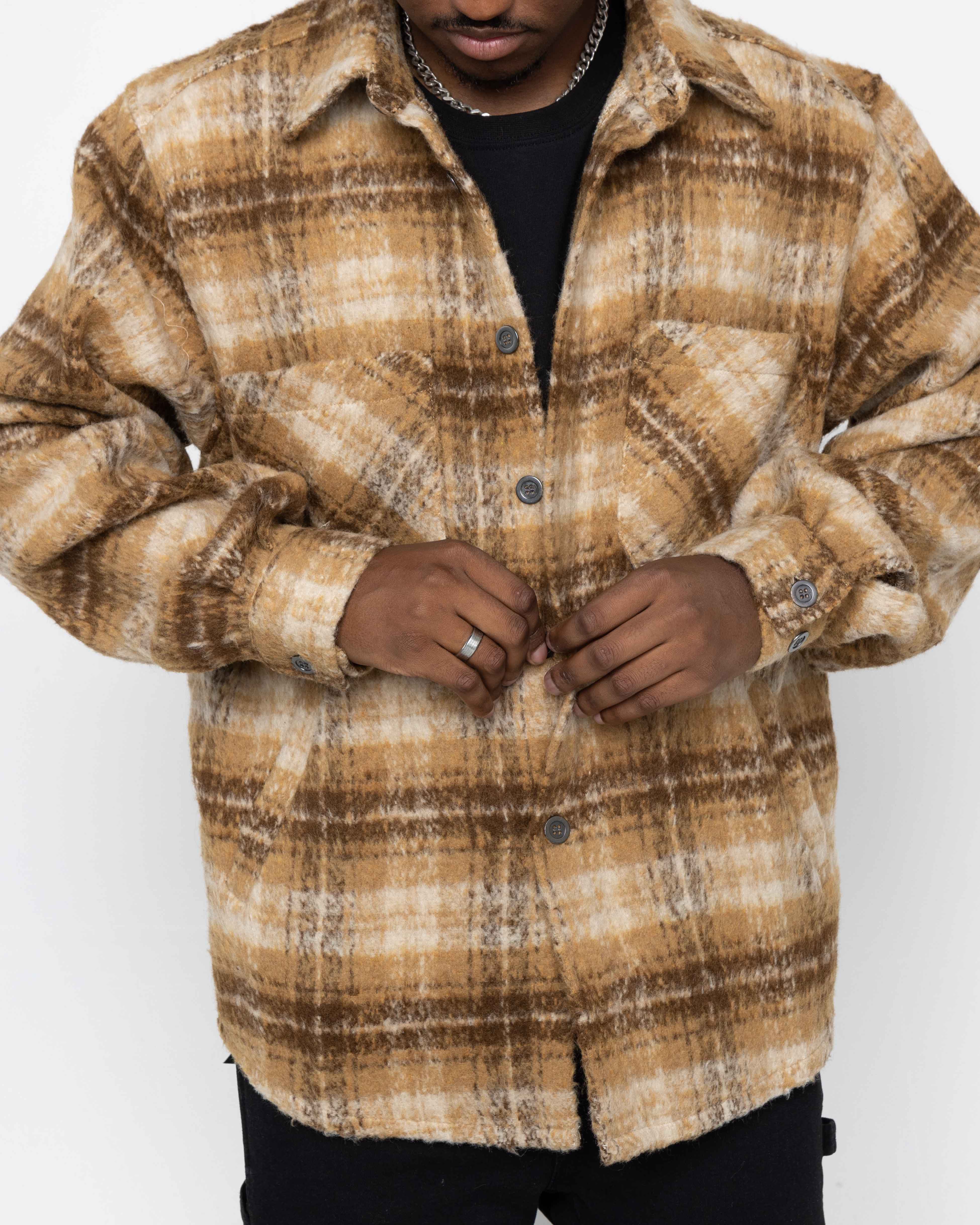 EPTM SIDE SLIT FLANNEL-TAN