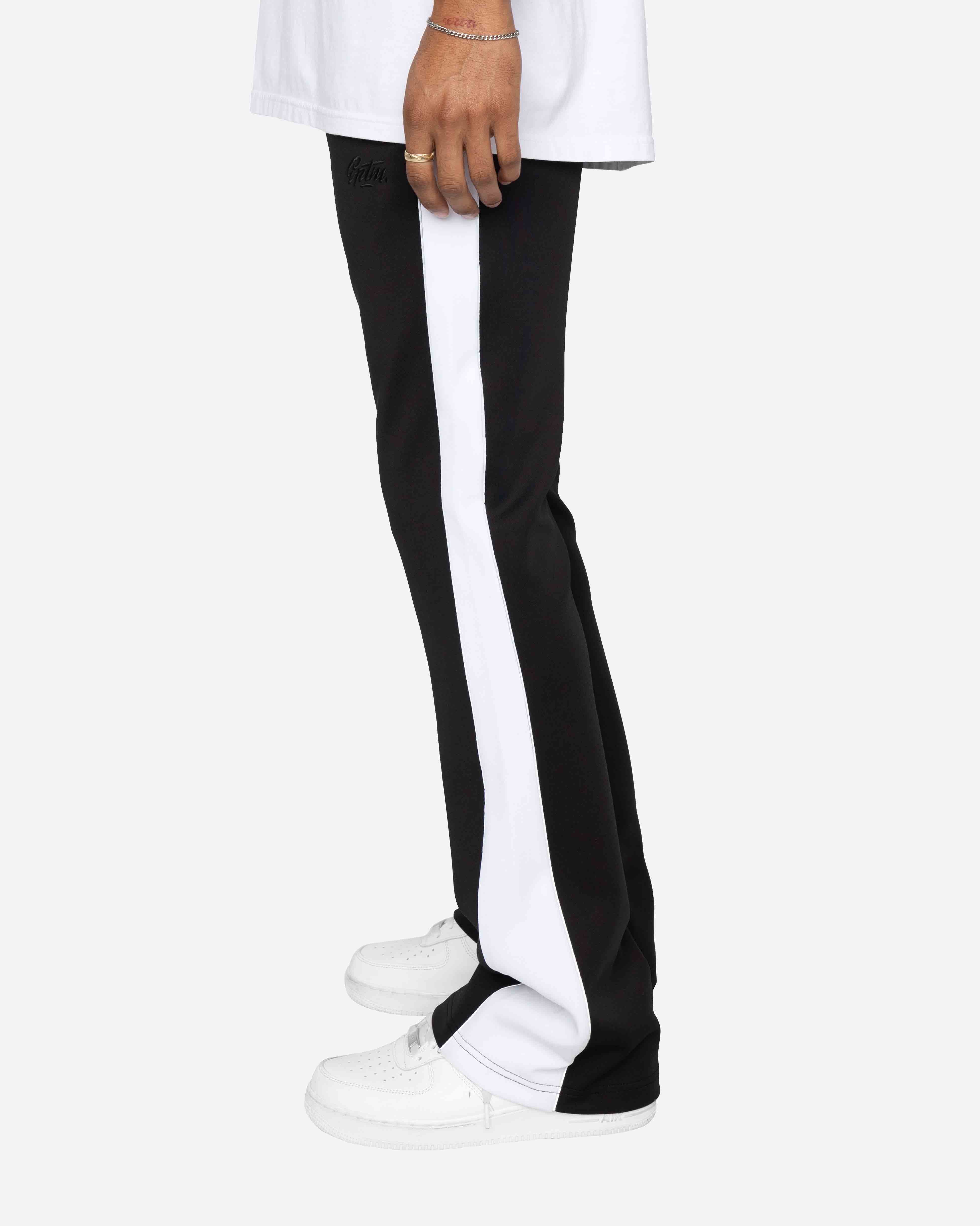 EPTM PIPING FLARED TRACK PANTS-BLACK/WHITE