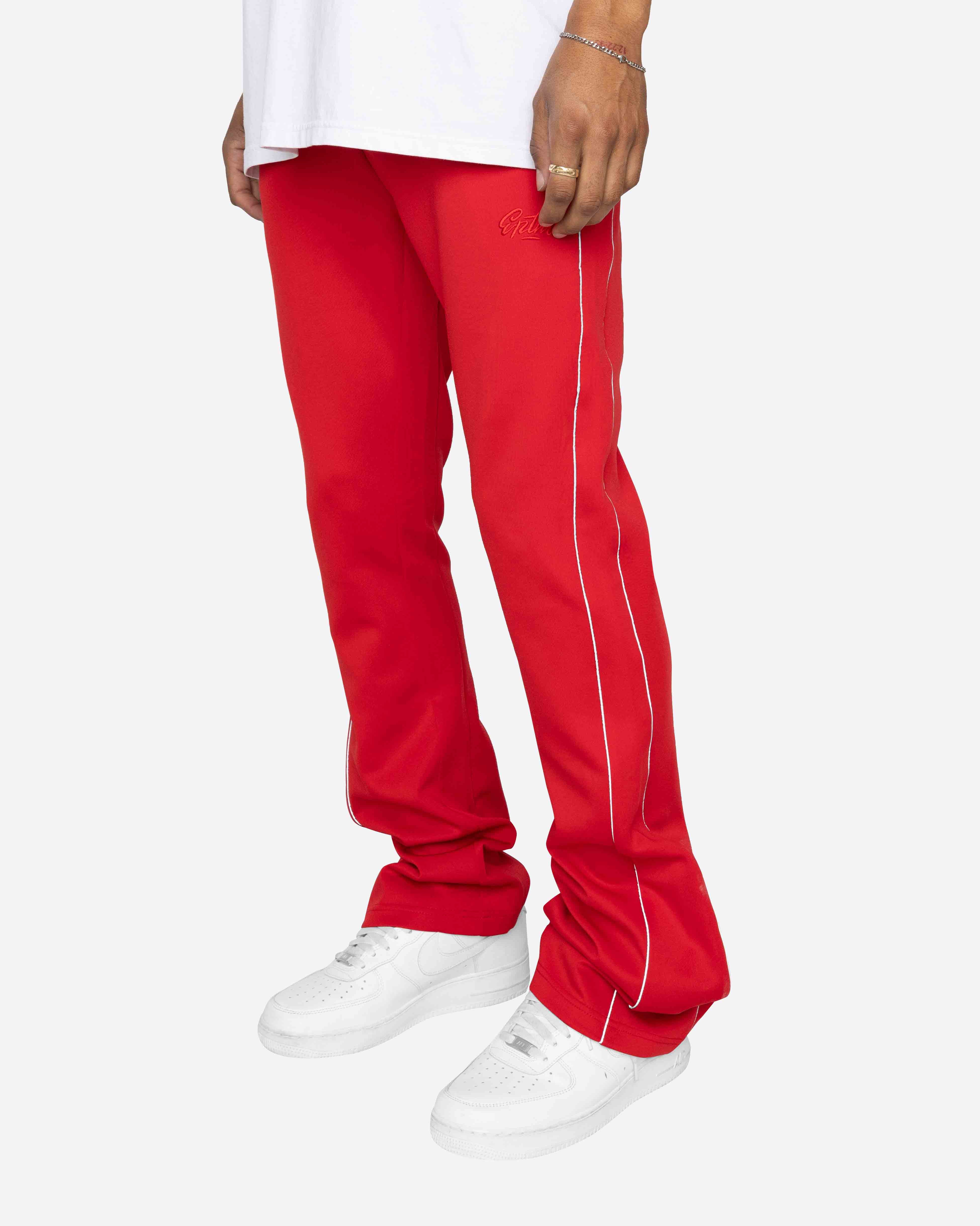 EPTM PIPING FLARED TRACK PANTS-RED