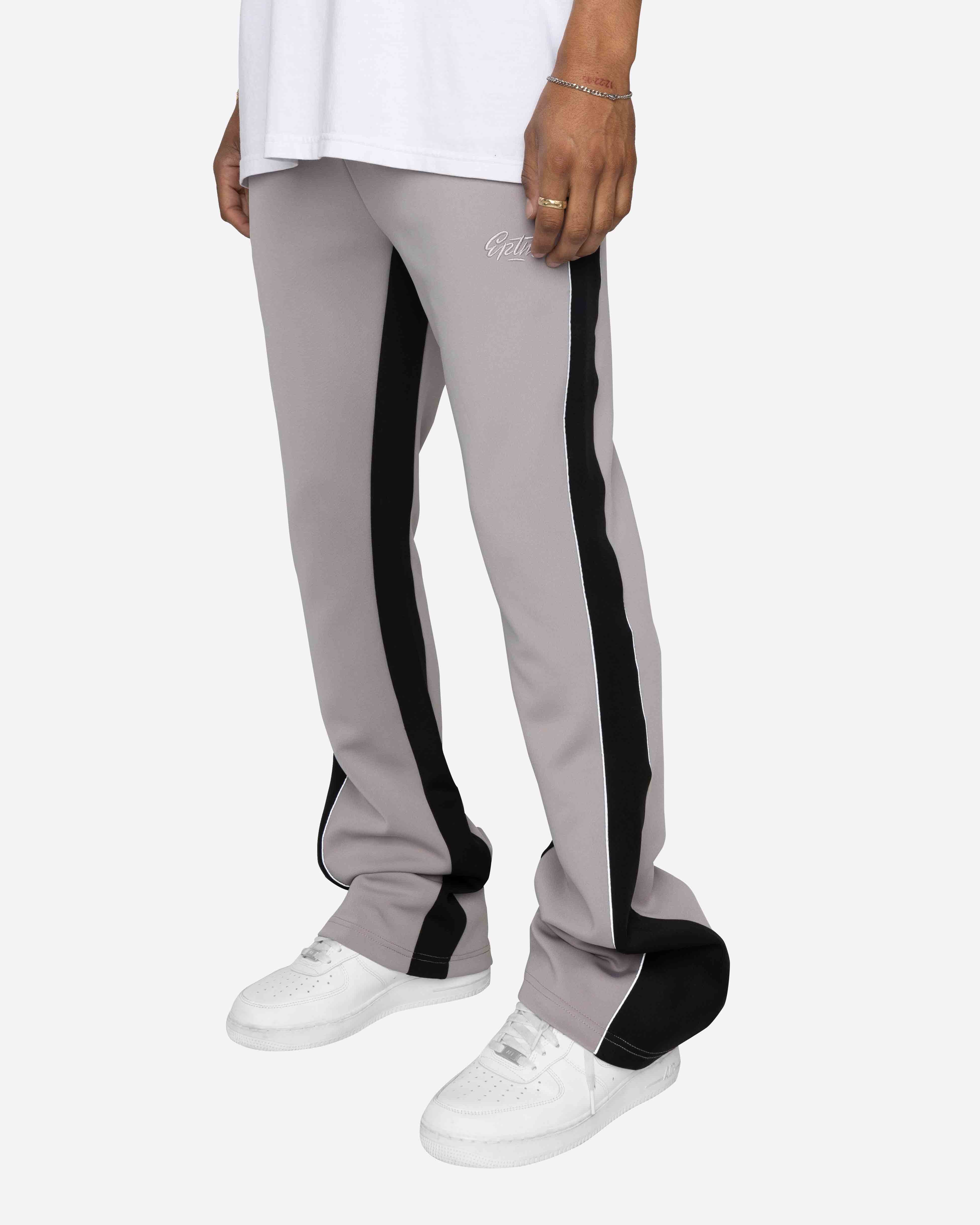 EPTM PIPING FLARED TRACK PANTS-GREY/BLACK