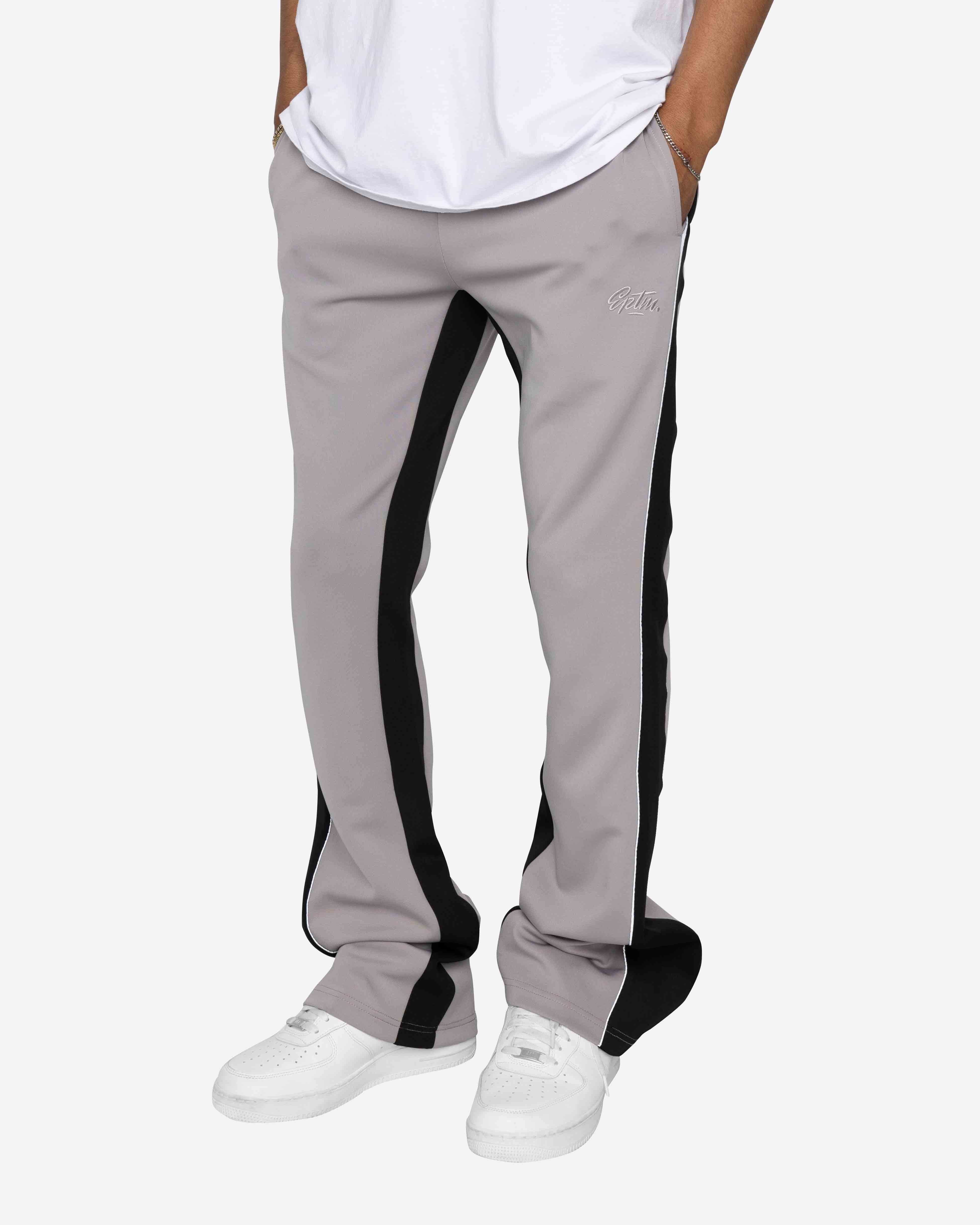 EPTM PIPING FLARED TRACK PANTS-GREY/BLACK