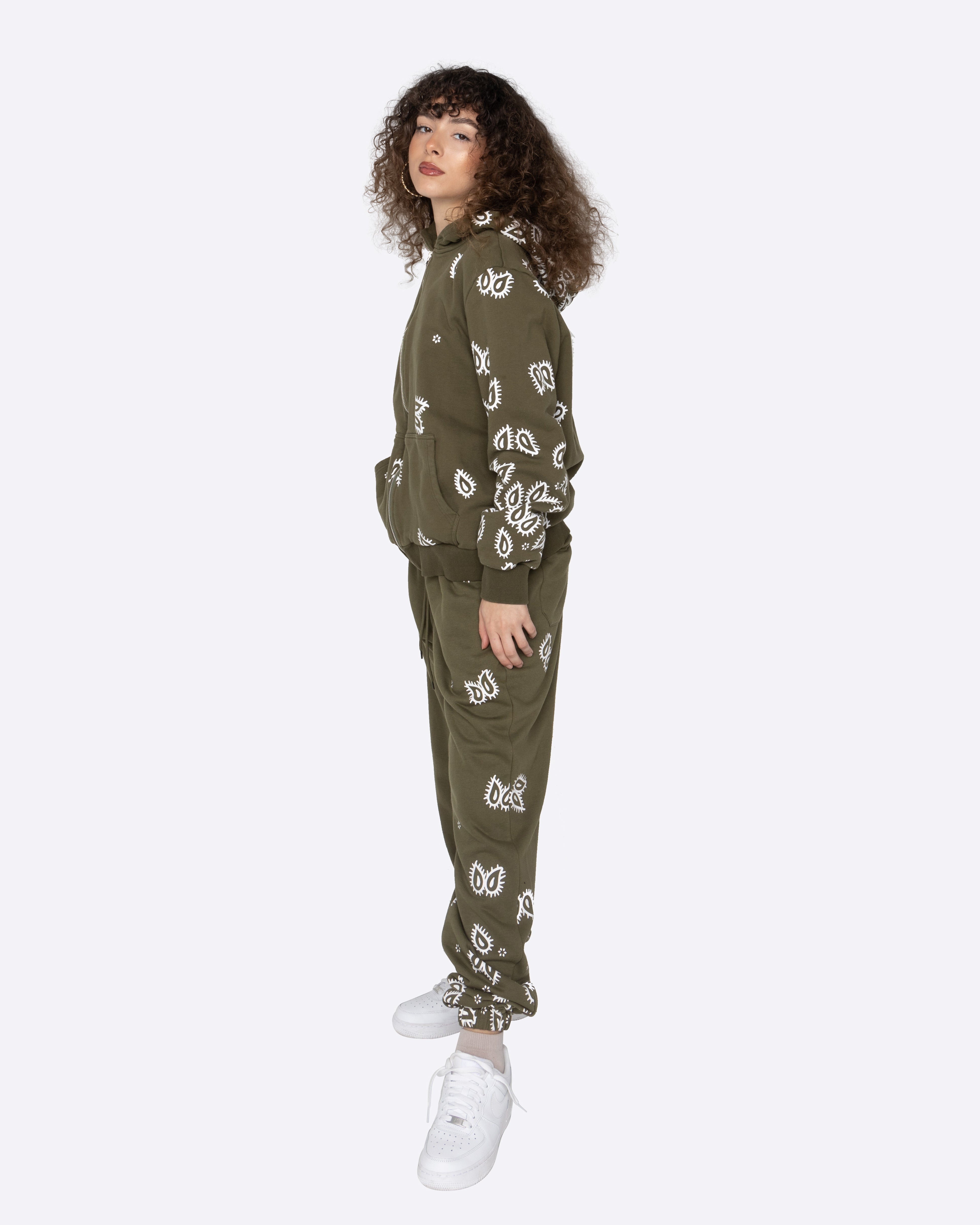 EPTM AMOEBA PRINT SWEATPANTS-OLIVE