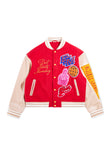 DSM Varsity Jacket - Red/Tan