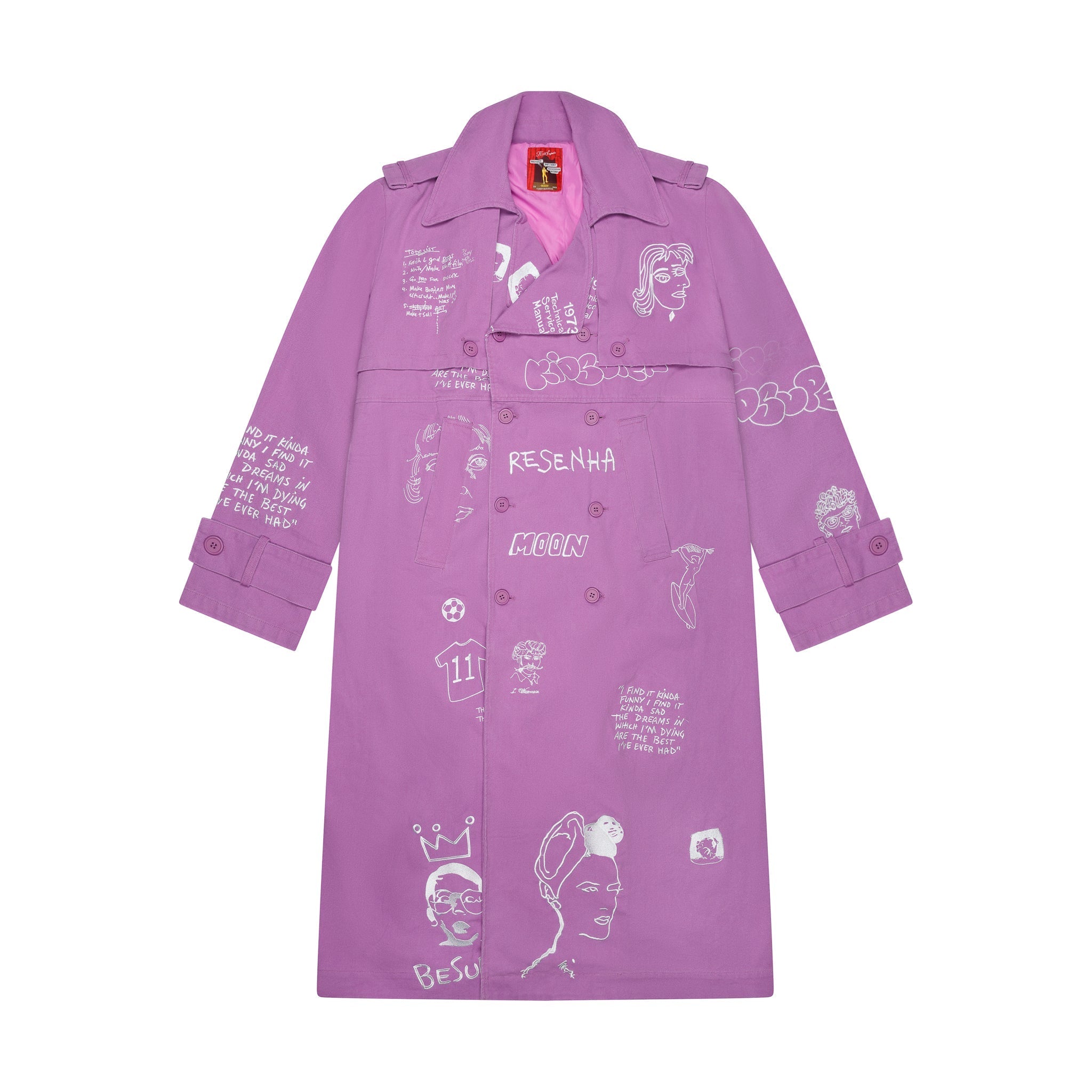 Embroidered Trench Coat [Plum]