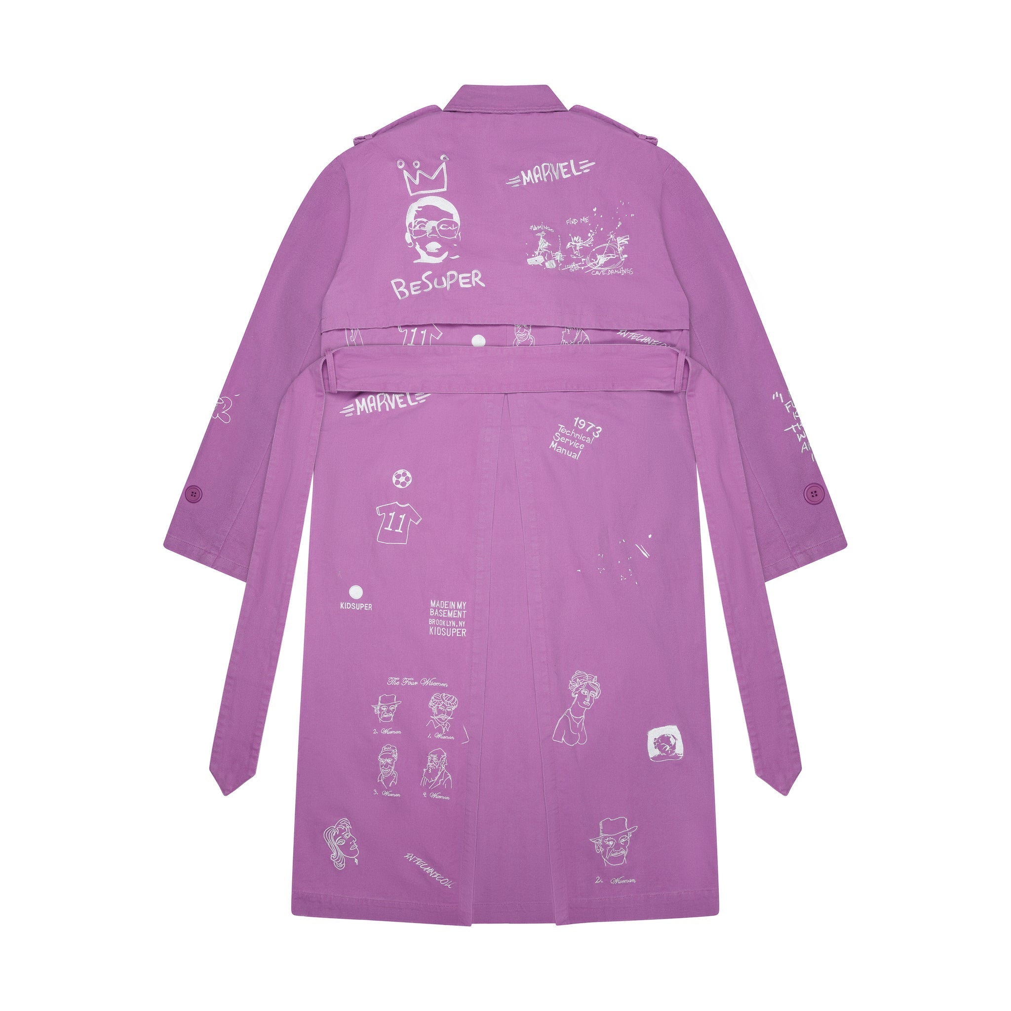 Embroidered Trench Coat [Plum]