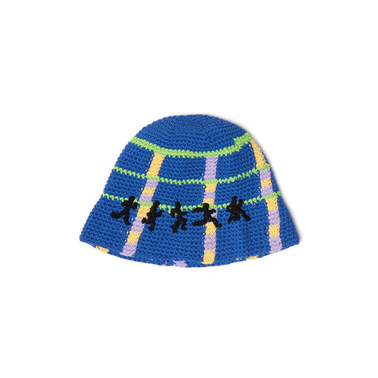 Running Man Crochet Hat [Blue]