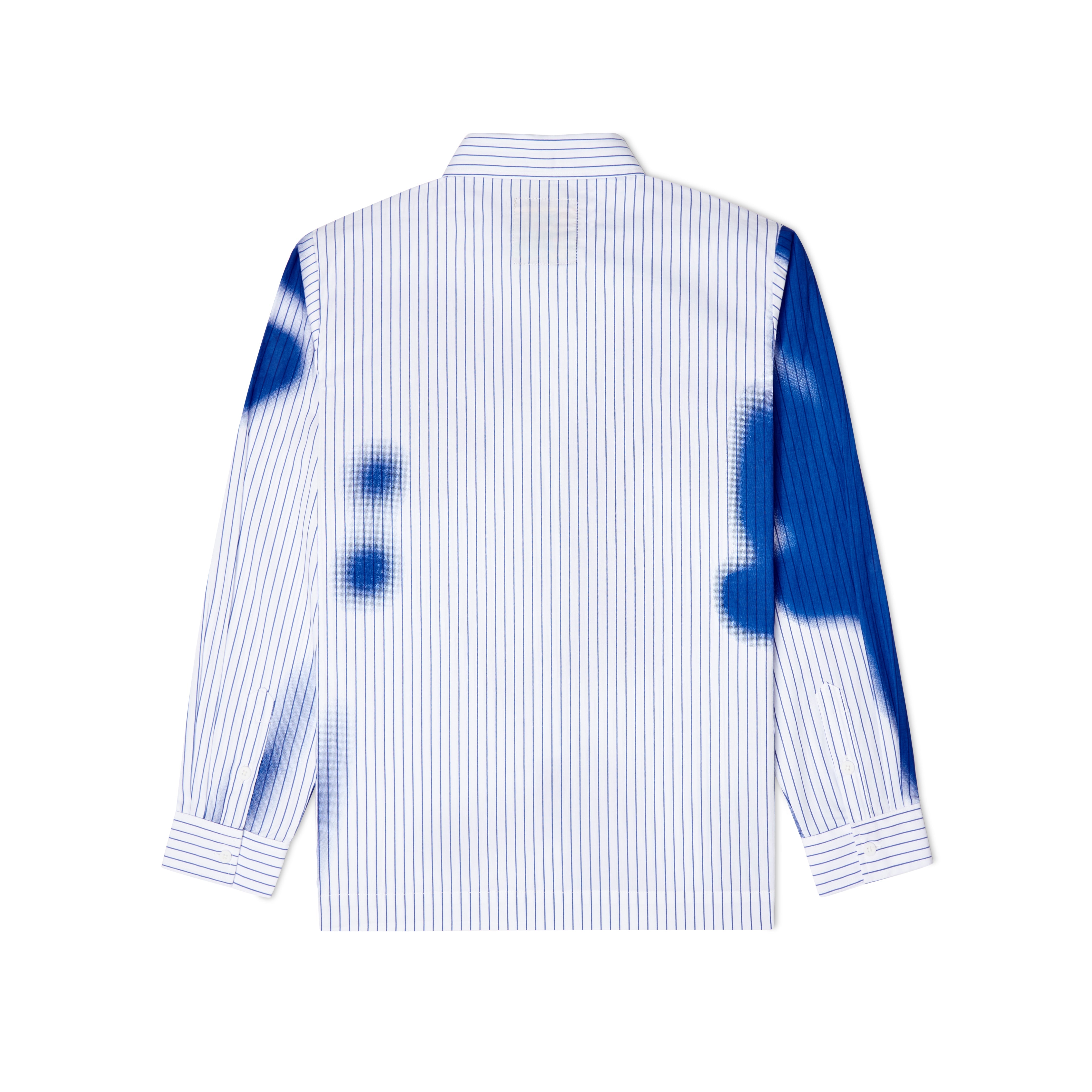 Stripe Blurry Face Button Up [White]