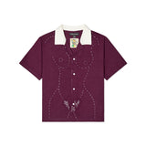 Embroidered Figure Shirt [Wine]