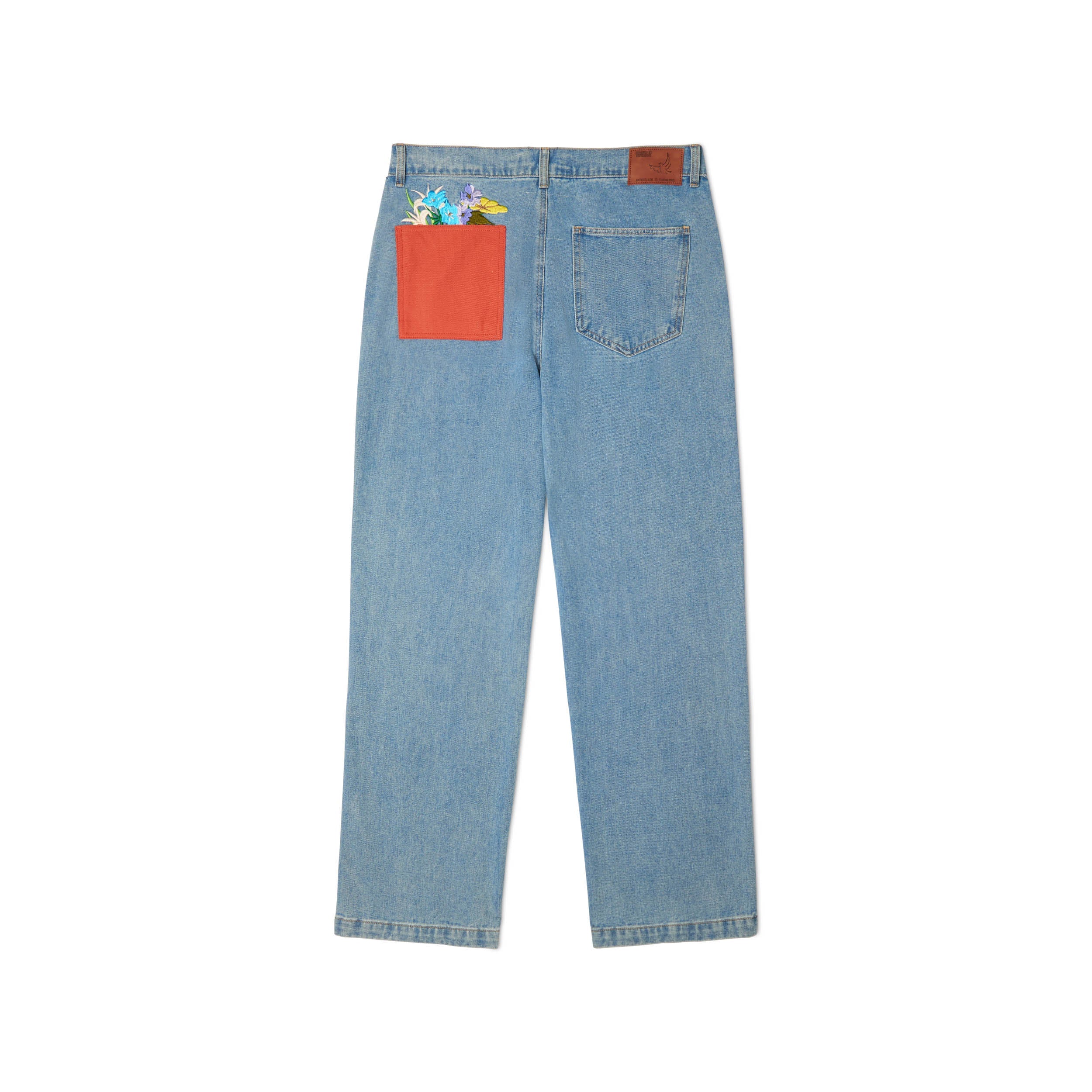 All Over Flower Pots Denim Jeans [Blue]