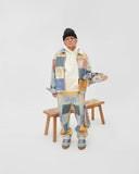 Checkered Painted Printed Work Coat [Multi]