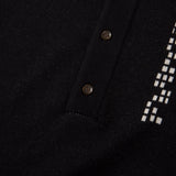 Knit H Pattern Polo - Black