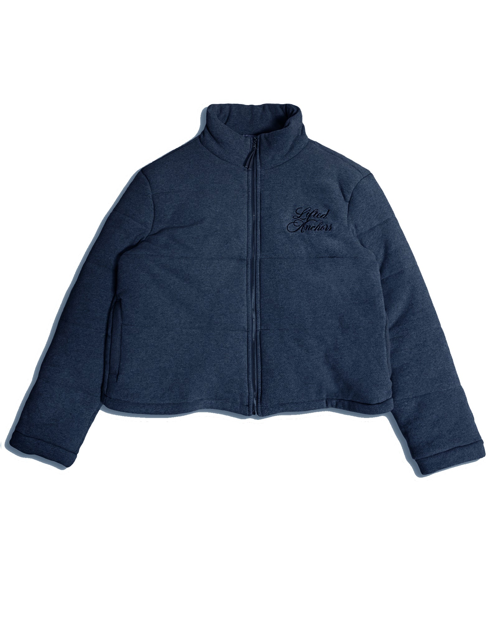 "Modular" Knitted Puffer Jacket (Navy)