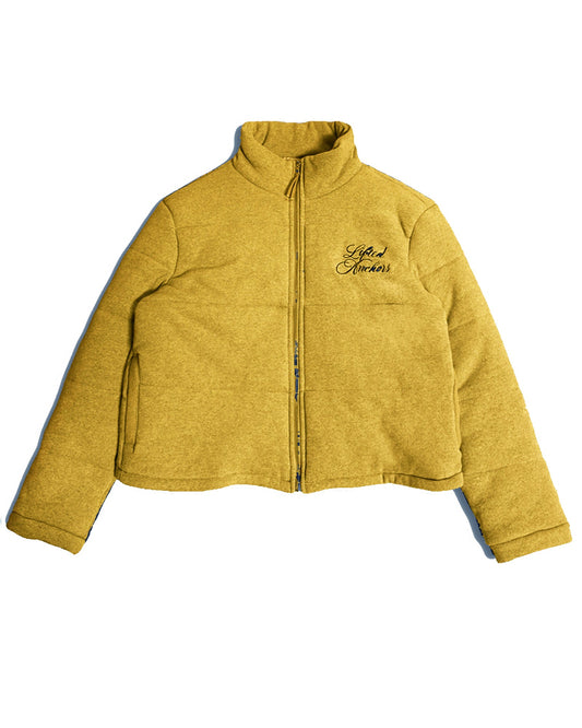 "Modular" Knitted Puffer Jacket (Goldenrod)