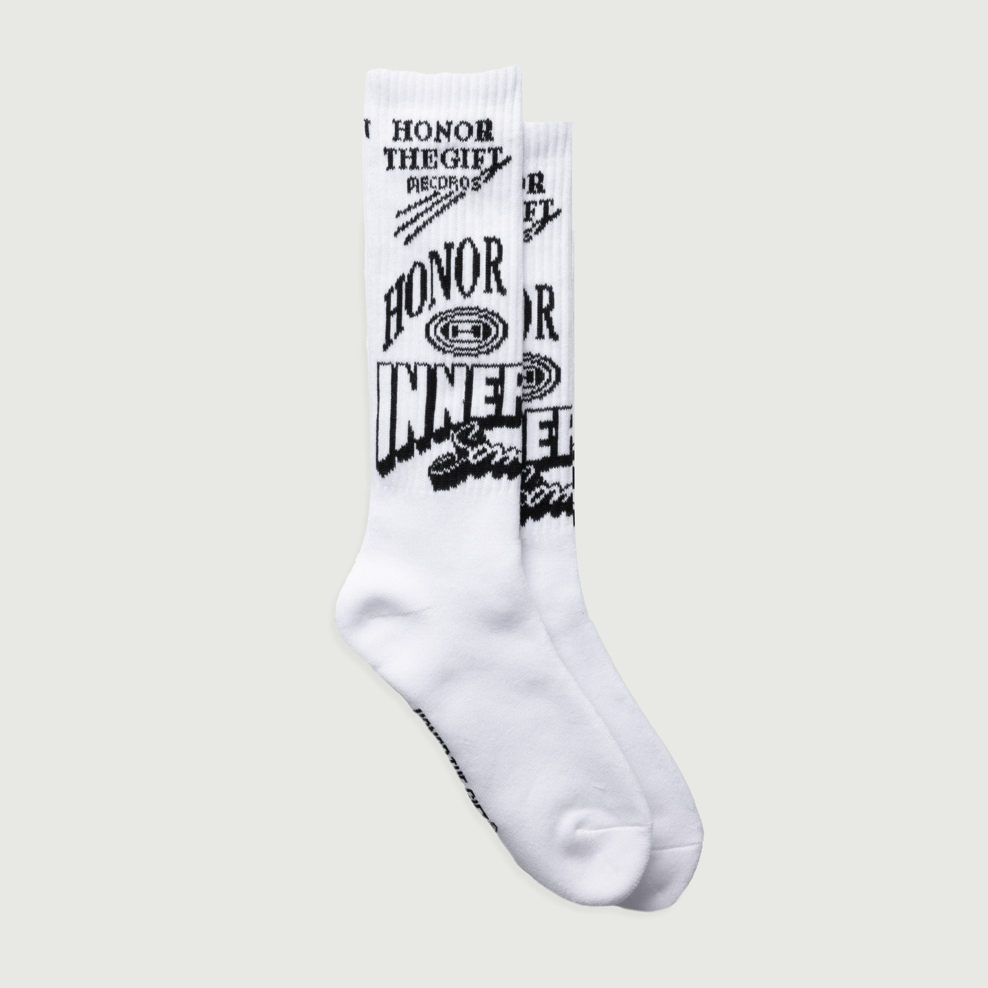 Mixed Graphic Ribbed Sock - White