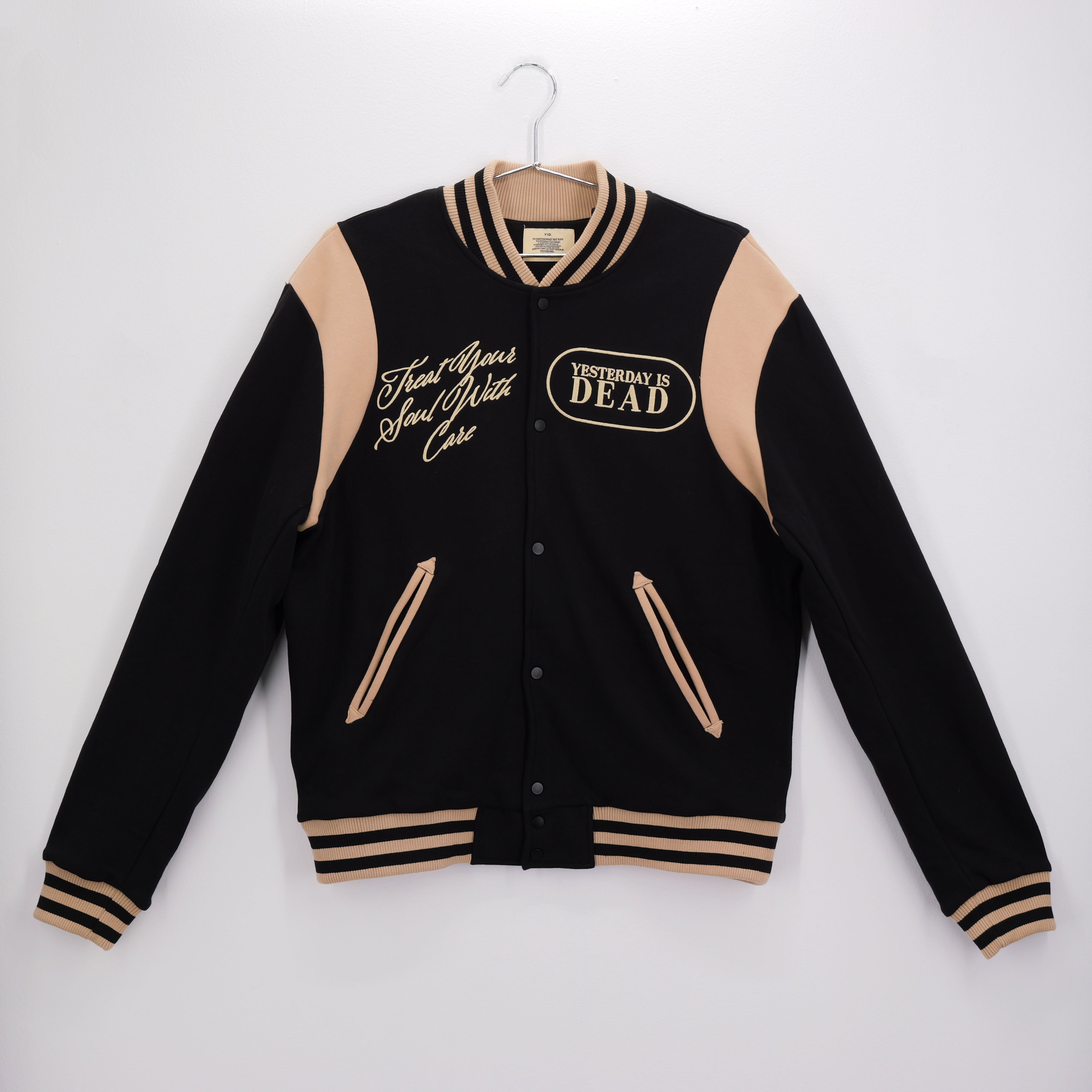 TAKE CARE VARSITY JACKET BLACK