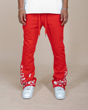 EPTM PAINT SNAP FLARED PANTS - RED