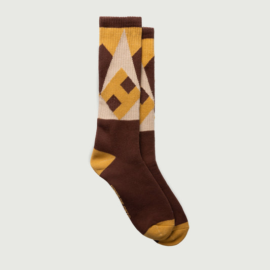 Panel Ribbed Sock - Yellow