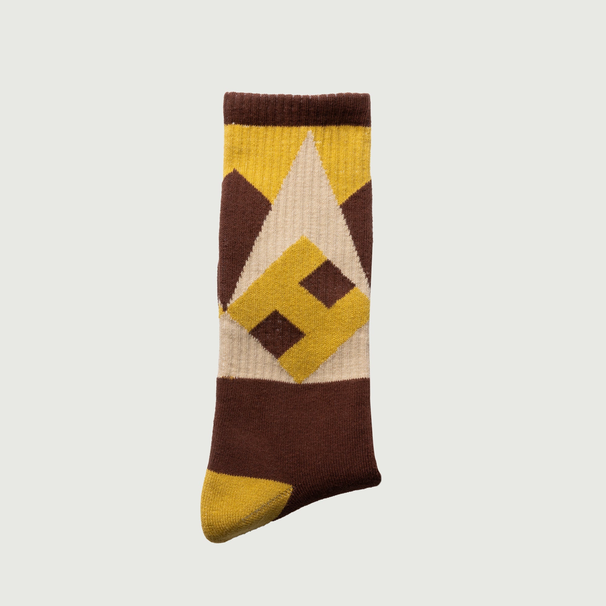 Panel Ribbed Sock - Yellow