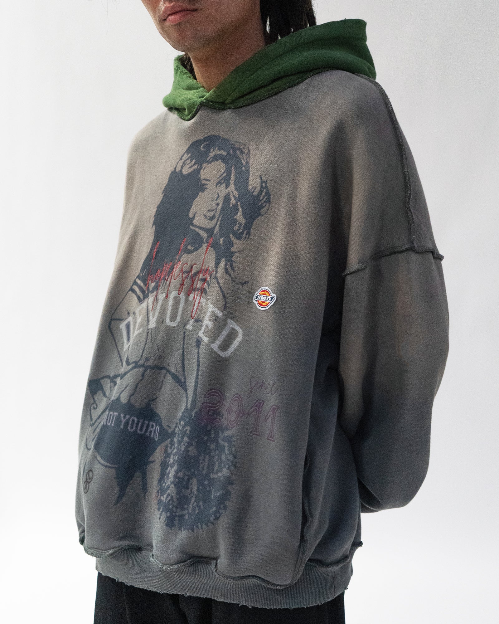 "Pep Rally" Two-Toned Reverse Stitch Hoodie (Green)