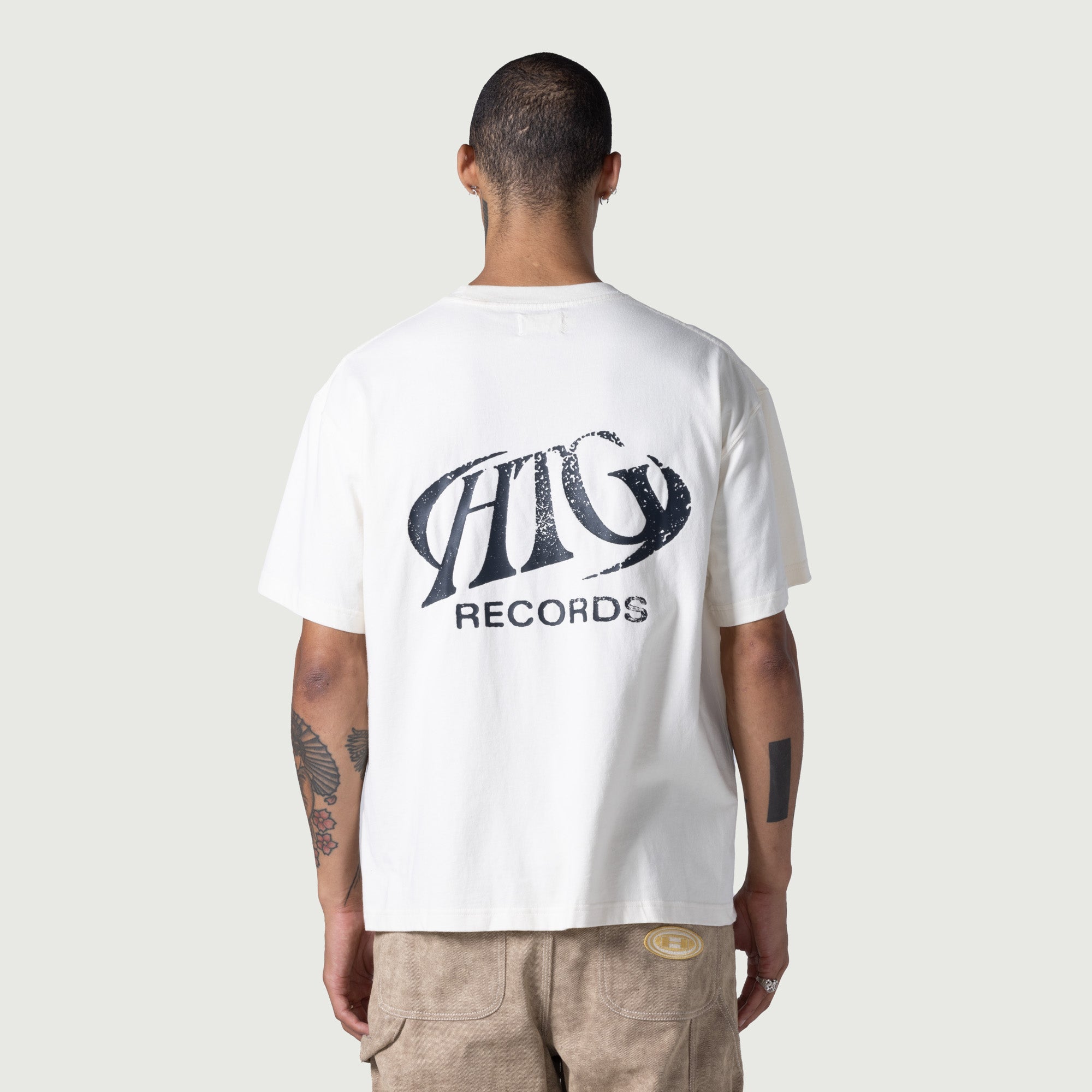 HTG Records Oval Logo Tee - Cream