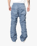 EPTM RUCHED FLARE PANTS-DENIM BLUE