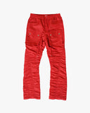 EPTM RUCHED FLARE PANTS-RED