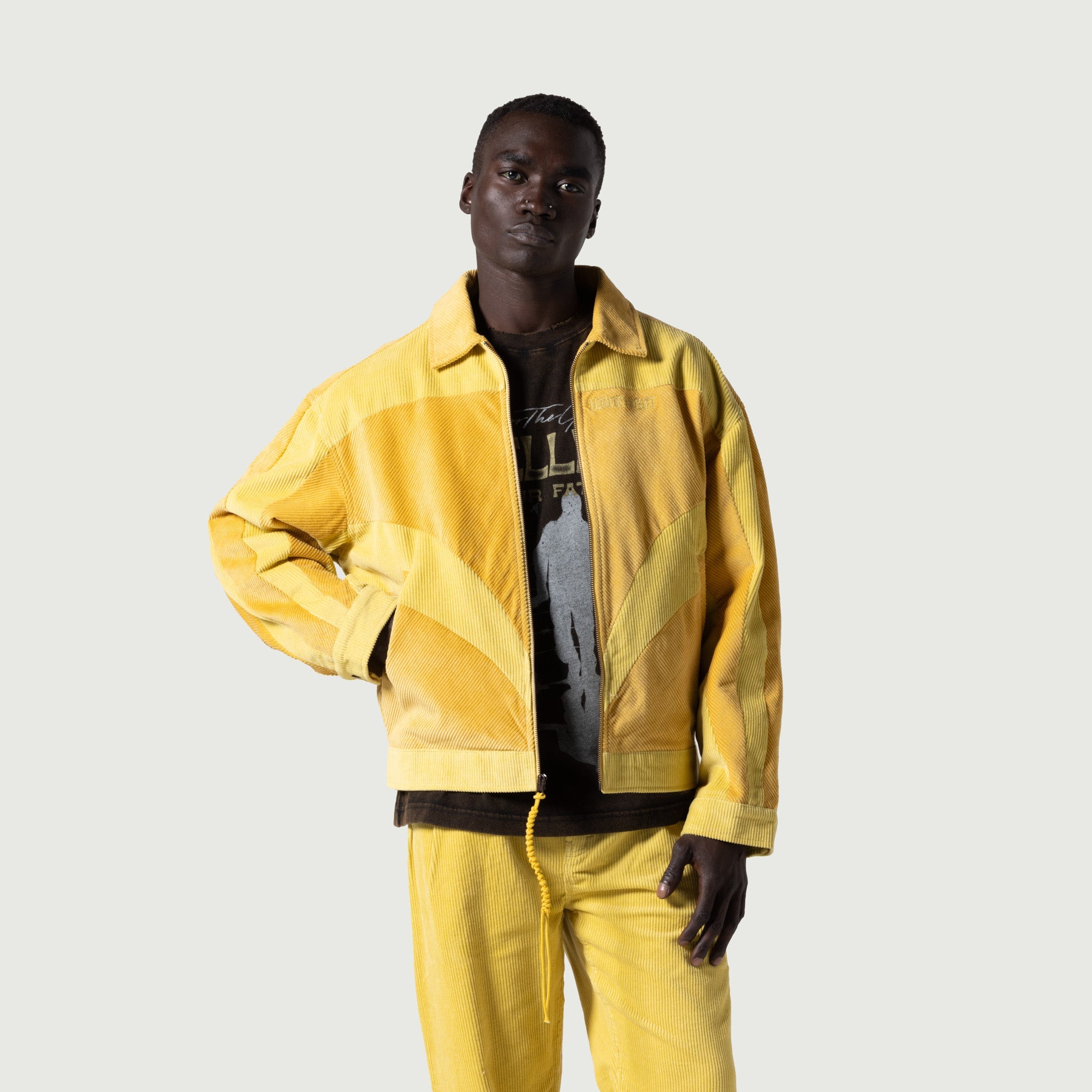 Corduroy Zip Jacket - Yellow