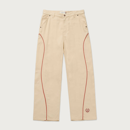 Canvas Piping Pant - Bone