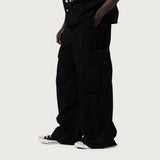 Wide Leg Cargo Pant - Black