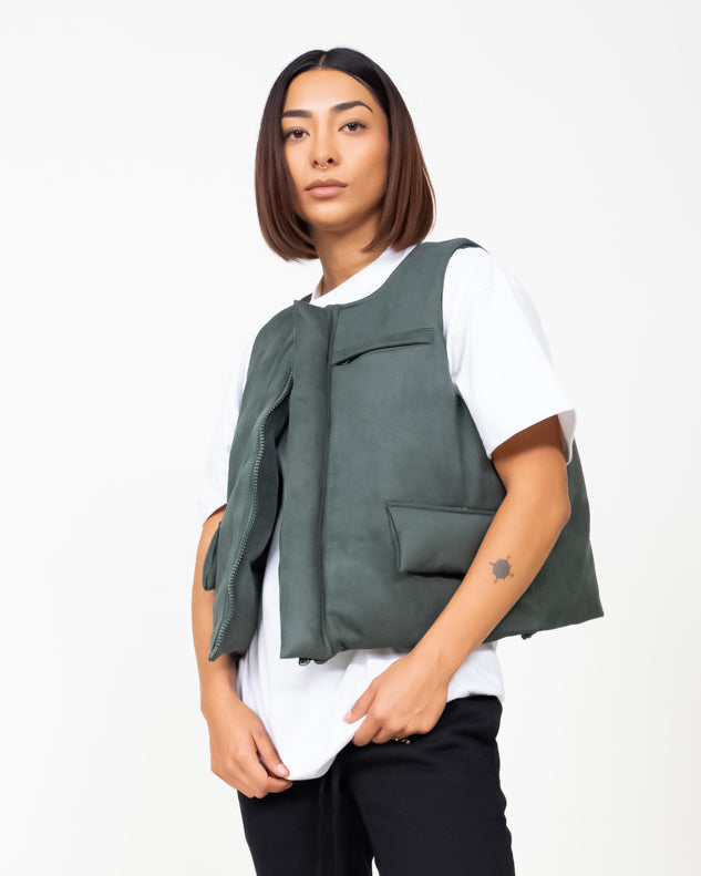 EPTM SUEDE BUBBLE VEST-HUNTER GREEN