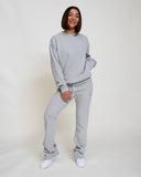 EPTM THERMAL FLARE PANTS-HEATHER GRAY