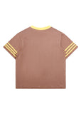 Striped Bolt Tee - Brown/Yellow