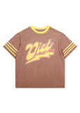 Striped Bolt Tee - Brown/Yellow