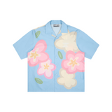 Handpainted Cartoon Flowers Printed Cuban Shirt