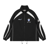 Splicing Loose Crest Logo Jacket