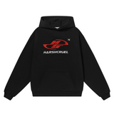 Dynamic Embroidered Logo Loose Hoodie