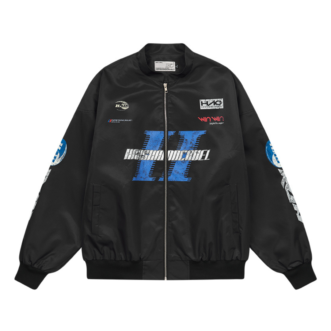 Stand Up Collar Logo Racing Coach Jacket