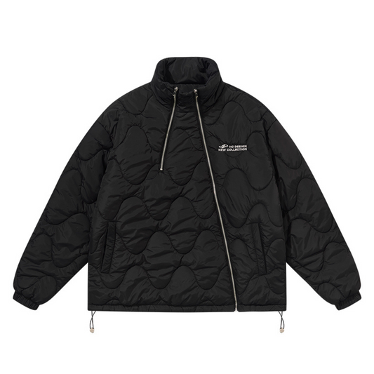 Quilted Pattern Irregular Zipper Down Jacket