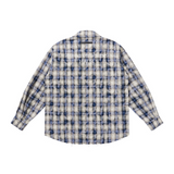 Distressed Checkered Zipper Shirt