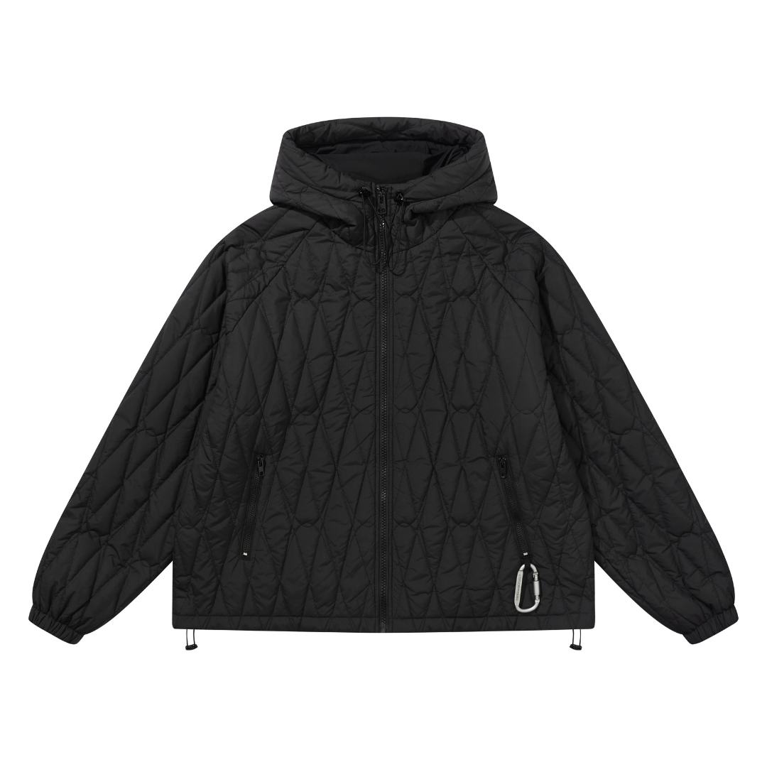 Quilted Pattern Embroidered Logo Jacket