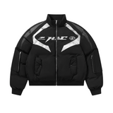 Multi Pocket Silver Logo Motor Down Jacket