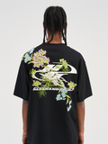 Floral Embroidered Logo Tee