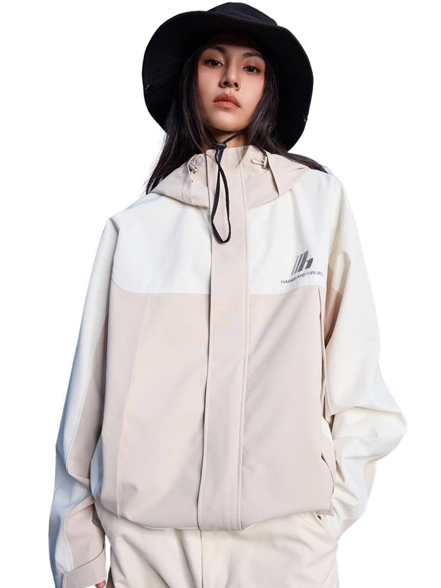 Colorblock Logo Windproof Jacket