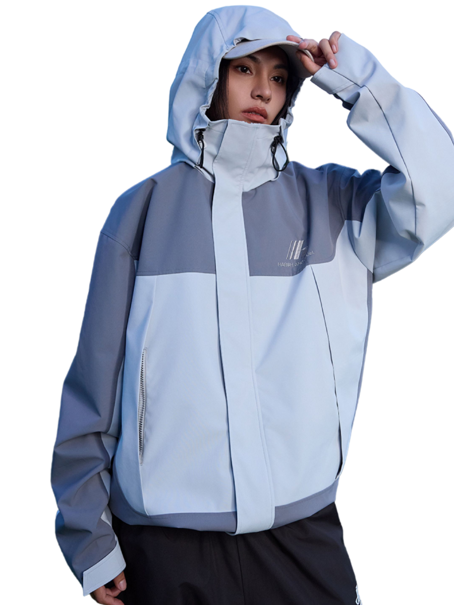 Colorblock Logo Windproof Jacket